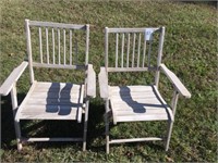Pair of Vintage Wood Folding Chairs
