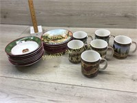 SOUP AND SANDWICH SET WITH COFFEE MUGS
