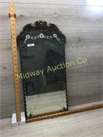 ANTIQUE MIRROR IN FRAME  ETCHED