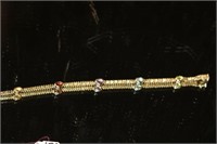 14k yellow gold gemstone Bracelet featuring