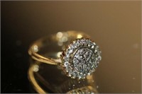 14k yellow gold Diamond Cluster Ring featuring