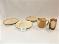 Frankoma Plates (3), Mug, Salt Shaker