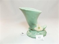 Weller Green Cornucopia Vase
