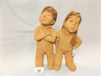 Lee Bortin Clay Sculptures, Boy & Girl