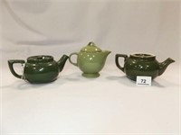 Green Teapots, Small, (3)