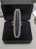 New Silver Large Onyx Size 7