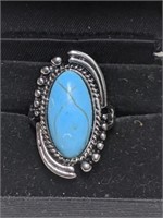 New Silver   Turquoise  ? Size 7 Ring