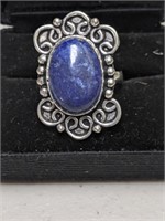 New Silver lapis Ring Size 7.5