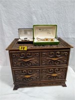 Plastic Jewelry Box with Contents