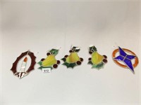 Stained Glass Ornaments, Hand Made (5)