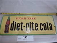 Sugar Free Diet Rite Cola Metal Sign