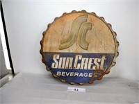 Suncrest  Beverages Metal Bottle Top Sign