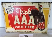 Triple A Root Beer Metal Sign