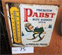 Metal Pabst Blue Ribbon Beer Thermometer