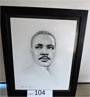 Dr. Martin Luther King Charcoal Lithograph Print
