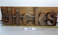 Dick's Restaurant Sign Metal on Wood