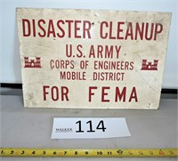 Disaster Cleanup U.S. Army Metal Sign