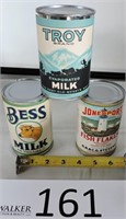 3 Display Cans with Vintage Advertising Labels