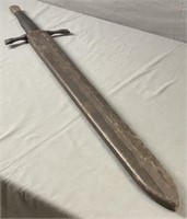 Sword w/ Pommel, Quillon, Leather Scabbard