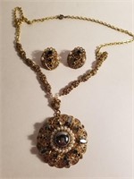 West Germany antique necklace and earring set
