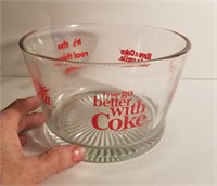 Lg vtg heavy glass Coca-Cola advertisement bowl