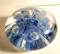 Vintage 1971 St Clair signed blue paper weight