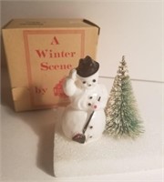 Vintage Christmas decor display Snowman inbox
