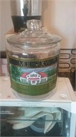 Mulberry glass cookie or biscuit jar
