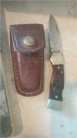 Western USA folding knife with case