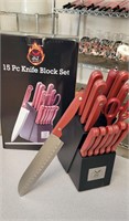 NEW 15 pc Stainless Chef Knife Set
