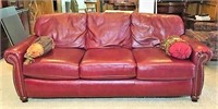 Lane Burgundy Leather Couch