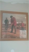 Framed print of golfers golfing
