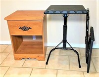 Night Stand & Two Folding TV Trays