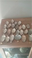 Large group of silver plate medicine spoons