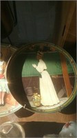 Decorative Victorian ladies Knowles plates with