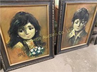 Oil On Canvas Set - Boy and Girl