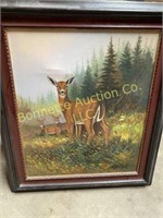 Oil On Canvas - Deer Painting