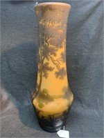 Daum Nancy Art Nouveau Cameo Glass Tree Vase