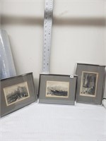 3 framed old pictures
