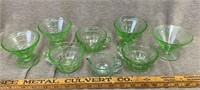Vaseline Glass Cups and Saucers