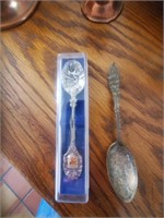 2pc Spoons, 1 Marked Sterling