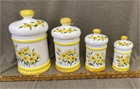 1978 Sears and roebuck Yellow Daisy Canisters