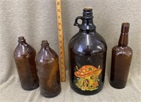 Amber Decorative Bottles