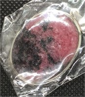 1-1/2" Black Rhodonite Crystal Pendant in Silver