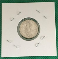 1943-D Mercury Dime, XF, Toned, WWII Silver