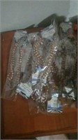 Big group of wood bead cross necklaces