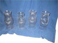 4 Larger Open Ended Glass Chimney Type Pcs