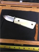 Baskett Custom Knife With Genuine Colt .45 Ivory