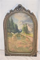 AWESOME ANTIQUE DEER PRINT ! -C-1