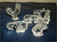 Group of Vintage Clear Pressed (EAPG) Glass Animal